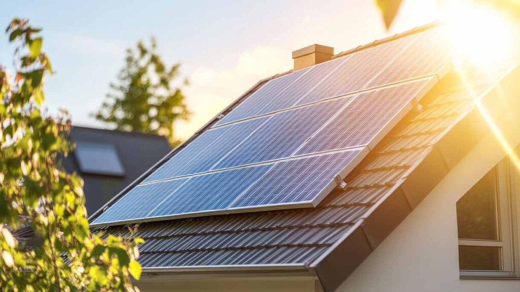 Solar panels producing renewable energy